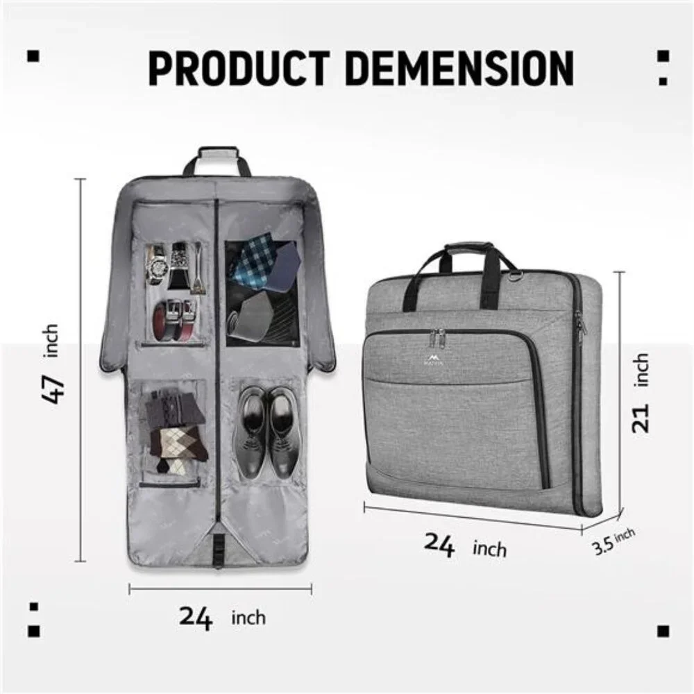 New Carry On Garment Bags for Travel, Water Resistant Hanging Suit Bag
